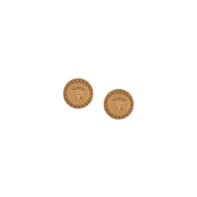 Versace Tribute Medusa Stud Earrings In Gold