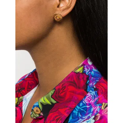 Versace Tribute Medusa Stud Earrings In Gold