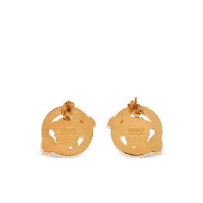 Versace Medusa Crystal-embellished Earrings In Gold