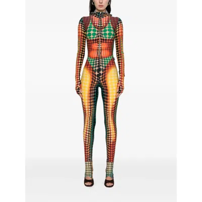 Jean Paul Gaultier Polka Dot Jumpsuit In Multi