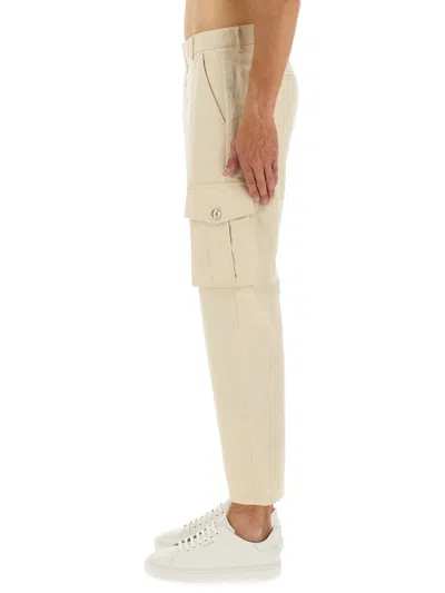 Balmain Cargo Cotton Pants Pockets In Neutral