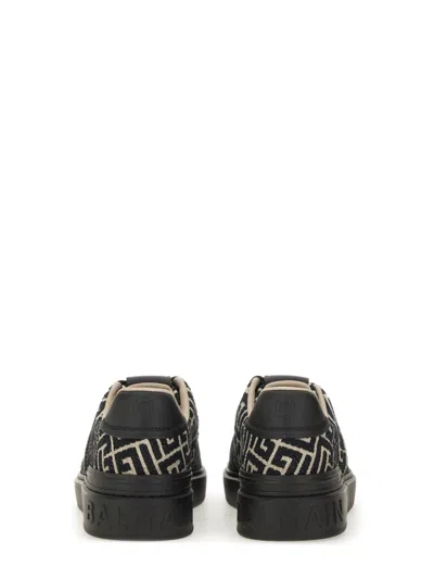 Balmain Jacquard "b Court" Sneakers In Black