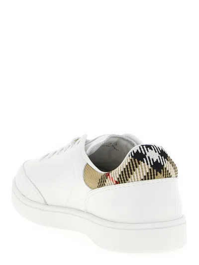 Burberry Leather Sneakers Multicolor In White