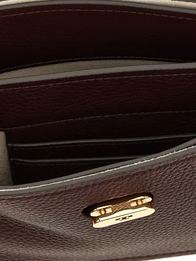 Tory Burch Lee Radziwill Pebble Mini Hand Bags Bordeaux In Brown