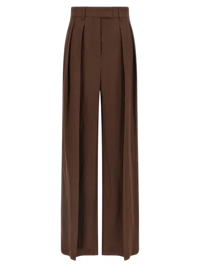Brunello Cucinelli Linen Trousers Pants Brown In Brown
