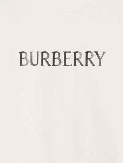 Burberry Cotton T Shirt Featuring Front Logo Print In White