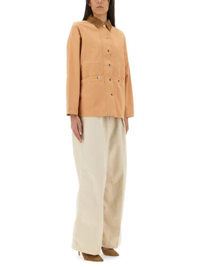 Barbour Collared Contrast Jacket Pockets In Brown