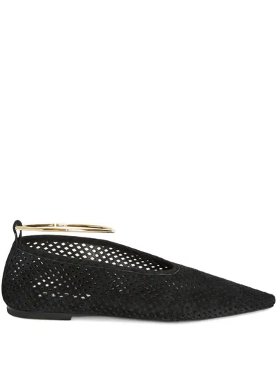 Jil Sander Women Suede Perforated Ballet Flats In Multi