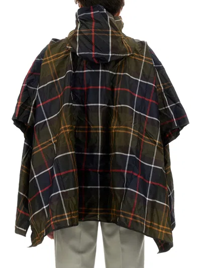 Barbour Sproof Tartan Poncho In Green