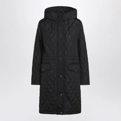 Burberry Quilted Hooded Jacket With Drawstring-waist In Black