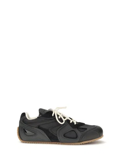 Axel Arigato Slow Runner Black Sneaker With Insert Design And Grooved Sole In Leather And Suede Man In Multi