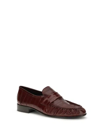 The Row Loafers In Burgundy