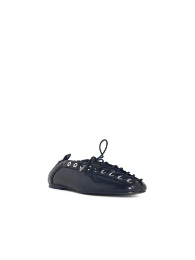 Ganni Lace Up Ballerina | In Black