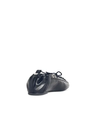 Ganni Lace Up Ballerina | In Black