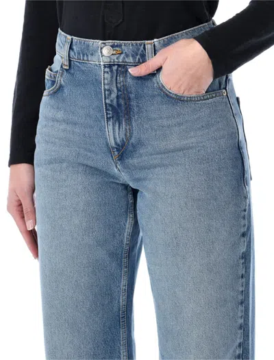 Isabel Marant Étoile Dromie Denim Trousers Contrast Stitching Design In Blue