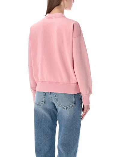 Isabel Marant Étoile Moby Knit Long Sleeve Crew Neck Top In Pink
