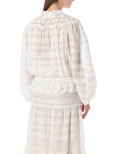 Isabel Marant Étoile Polly Lace And Cotton Blouse In Animal Print