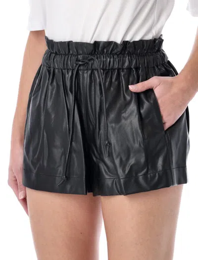 Isabel Marant Étoile Naline Eco Leather Shorts Side Pockets In Black