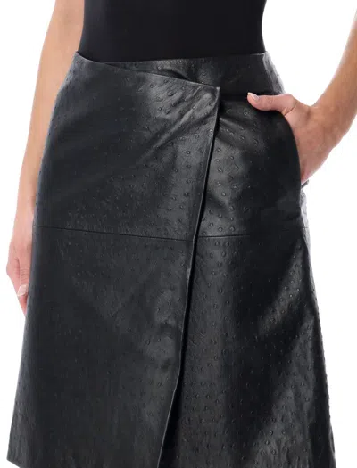 Loulou Studio Gora Midi Skirt In Black