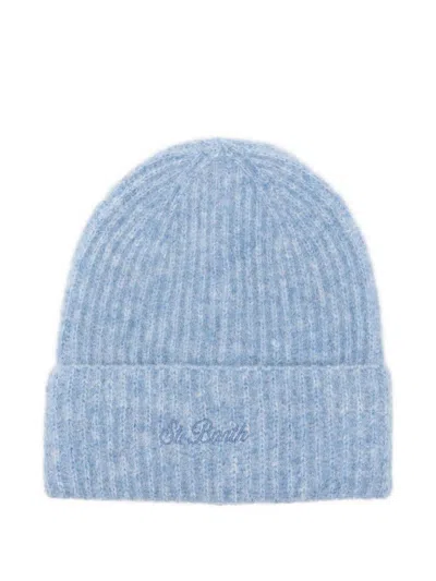 Mc2 Saint Barth Moss Beanie Hat In Blue