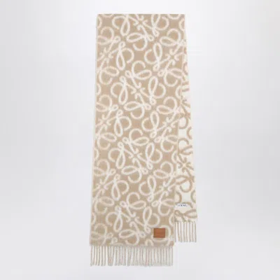 Loewe Beige/white Scarf In And Blend In Neutral