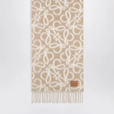 Loewe Beige/white Scarf In And Blend In Neutral