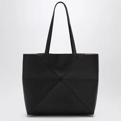 Loewe Medium Puzzle Fold Tote Bag In Black Grenade Leather Women In Black