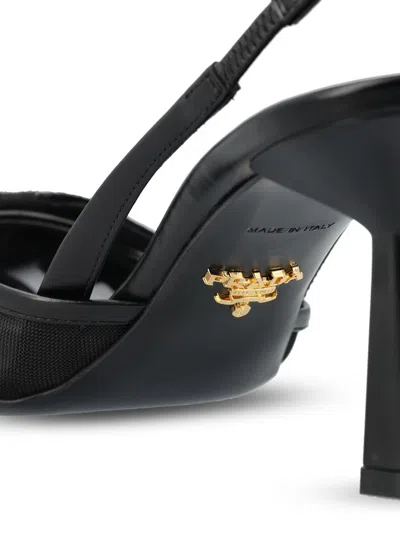 Prada Mesh Slingback Pumps Featuring Bow Detail In Multi
