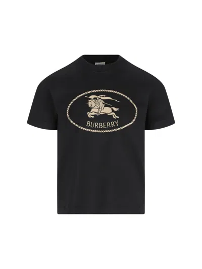Burberry T-shirt And Polo Shirt In Black
