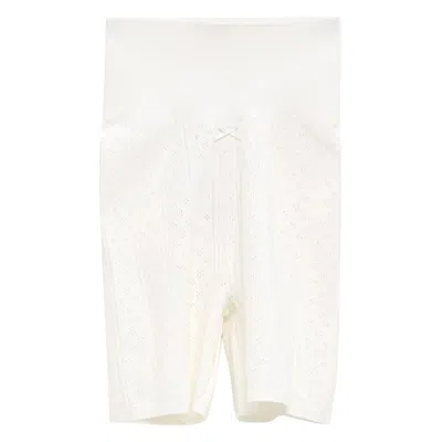 Jw Anderson Pointelle Bow Shorts In White