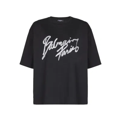 Balmain T Shirts Black In Black