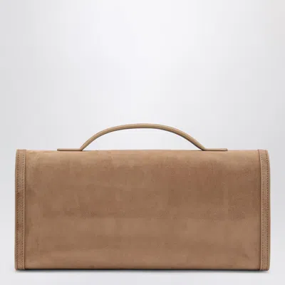 Roger Vivier Belle Vivier Clutch In Suede In Brown