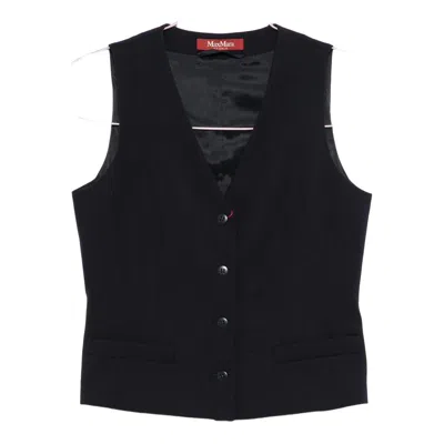 Max Mara Studio Waistcoats In Black