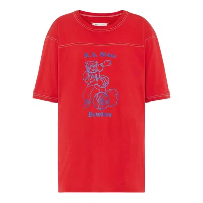 Maison Margiela Graphic-print Crew-neck T-shirt In Red