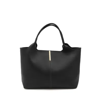 Tod's Medium Bag Shopping Contrast Stitching In Black