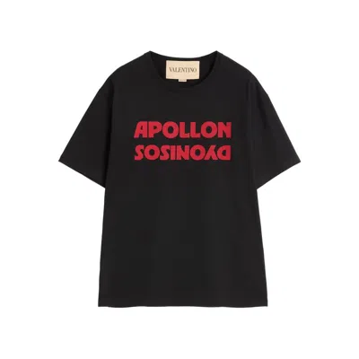 Valentino Garavani Printed Cotton T-shirt In Black