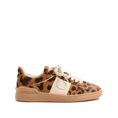 Valentino Garavani Upvillage Leopard Calf Hair Sneakers In Animal Print