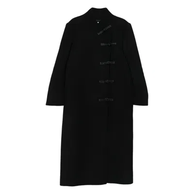 Rohe Band-collar Toggle Coat In Black