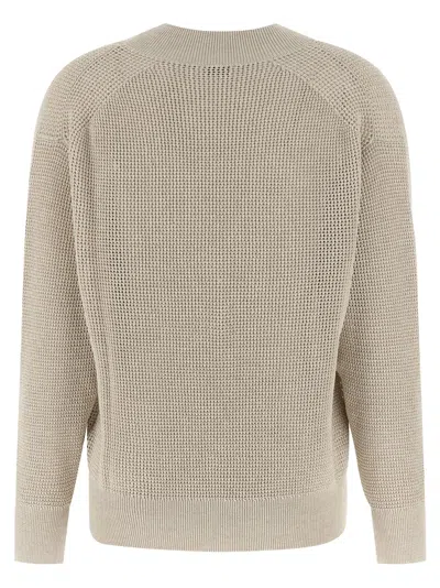Brunello Cucinelli Openwork Sweater Sweaters And Cardigans Beige In Neutral