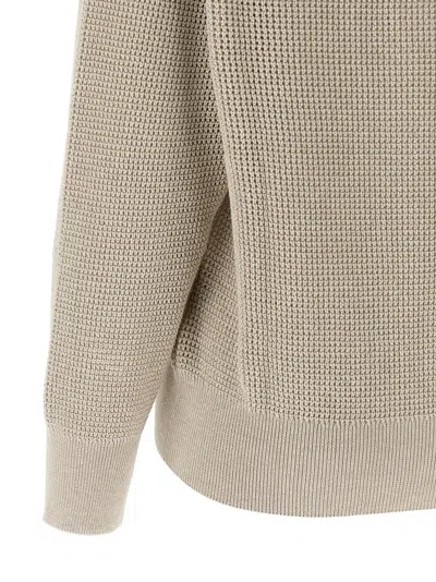 Brunello Cucinelli Openwork Sweater Sweaters And Cardigans Beige In Neutral