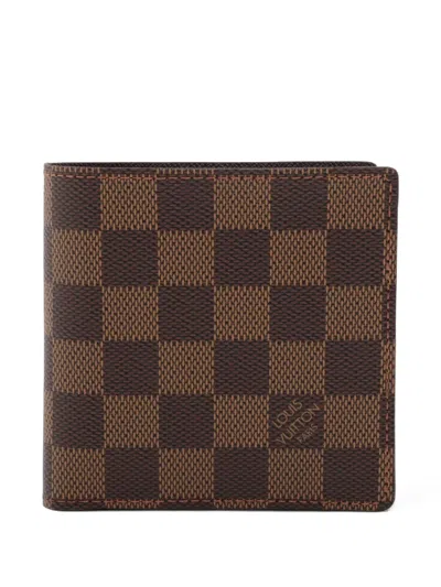 Pre-owned Louis Vuitton 2004 Marco Damier-pattern Wallet In Brown