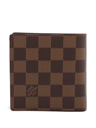 Pre-owned Louis Vuitton 2004 Marco Damier-pattern Wallet In Brown