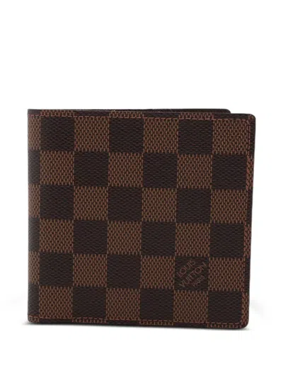 Pre-owned Louis Vuitton 2012 Damier-pattern Wallet In Brown