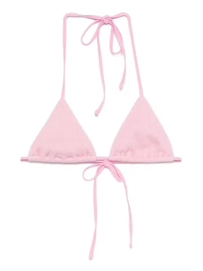 Frankies Bikinis Nick Tie-detail Bikini Top In Pink