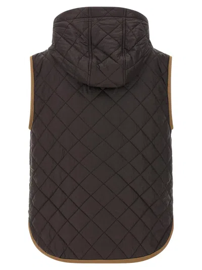 Brunello Cucinelli Padded Vest Gilet Gray In Brown