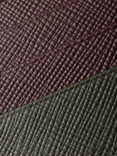 Prada Logo Leather Card Holder In Green