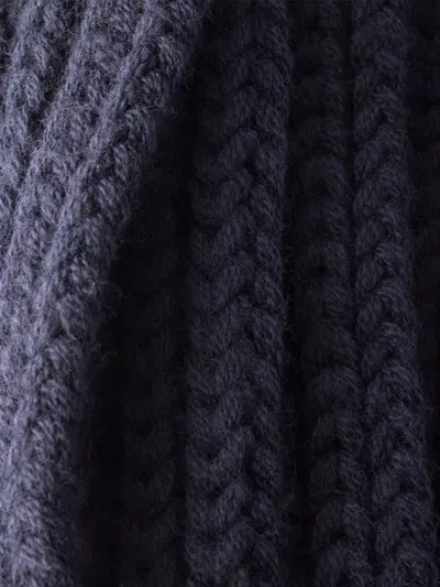 Prada Triangle-logo Wool Scarf In Blue