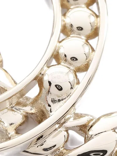 Pre-owned Chanel Coco Mark Rhinestone Brooch In Gold