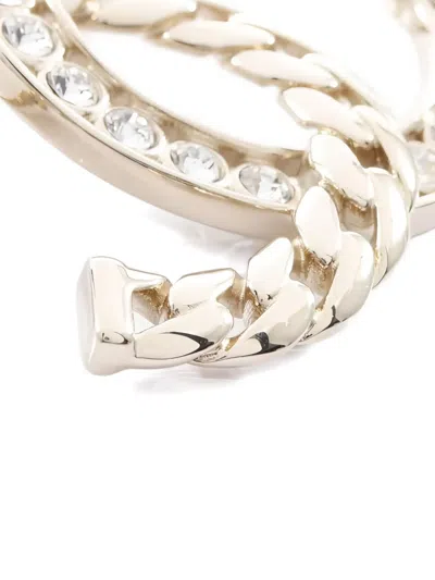 Pre-owned Chanel Coco Mark Rhinestone Brooch In Gold