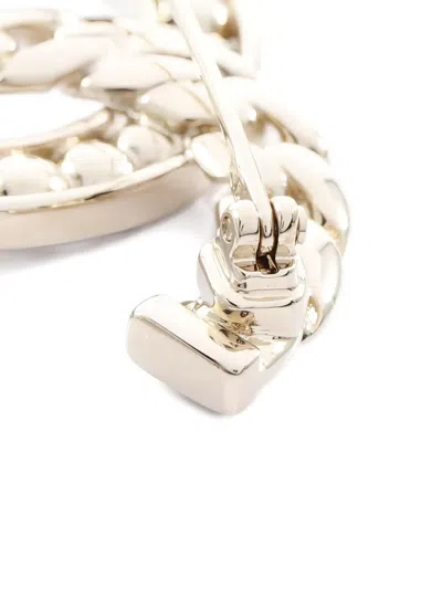 Pre-owned Chanel Coco Mark Rhinestone Brooch In Gold